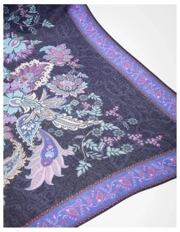 Taking Shape Purple Paisley Print Cape Purple