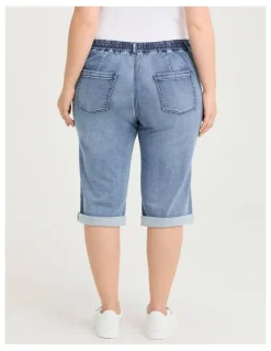 Taking Shape Relaxed Denim Jogger Short Eden Blue Denim