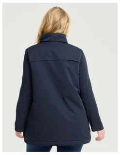 Taking Shape Relaxed Metal Trim Detail Jacket in Navy