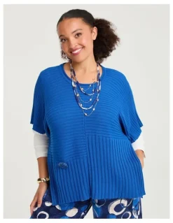 Taking Shape Riley Cotton Modal Rib Jumper Blissful Blue
