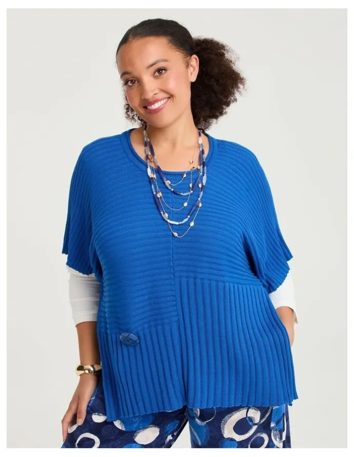 Taking Shape Riley Cotton Modal Rib Jumper Blissful Blue