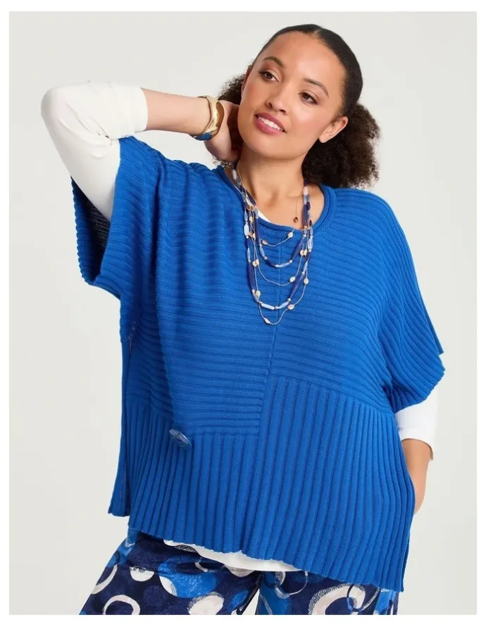 Taking Shape Riley Cotton Modal Rib Jumper Blissful Blue