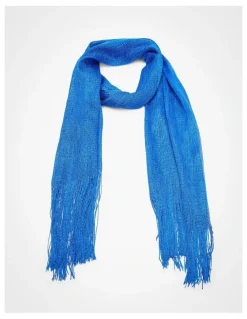 Taking Shape Shiny Metallic Scarf Blue