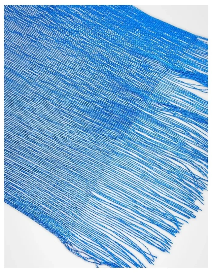 Taking Shape Shiny Metallic Scarf Blue