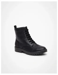 Taking Shape Sparkly Lace Up Boot in Black