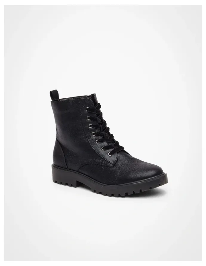 Taking Shape Sparkly Lace Up Boot in Black