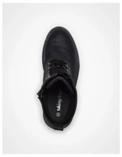 Taking Shape Sparkly Lace Up Boot in Black