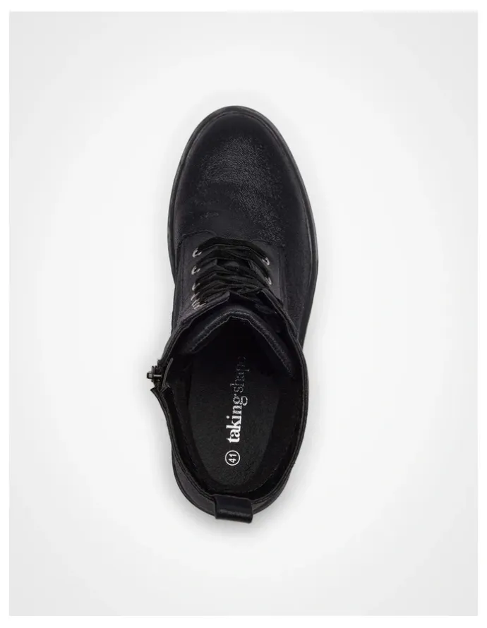 Taking Shape Sparkly Lace Up Boot in Black