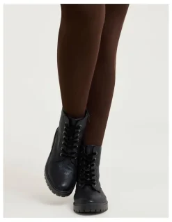 Taking Shape Sparkly Lace Up Boot in Black