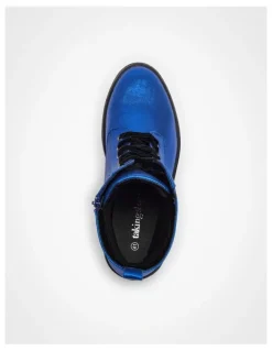 Taking Shape Sparkly Lace Up Boot in Cobalt