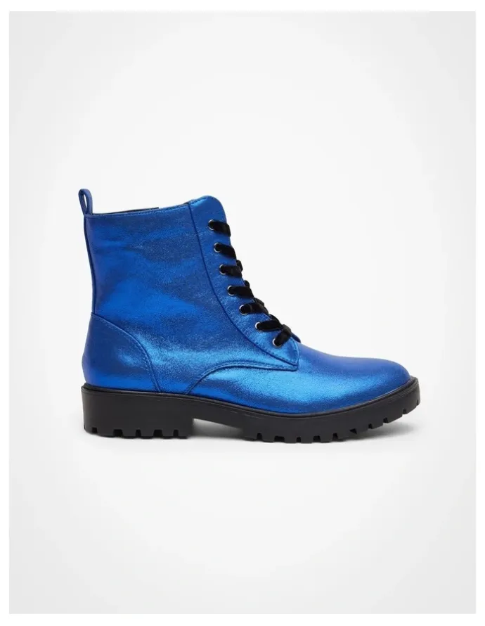 Taking Shape Sparkly Lace Up Boot in Cobalt