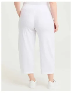 Taking Shape Stretch Linen Lantern Crop Pant Black