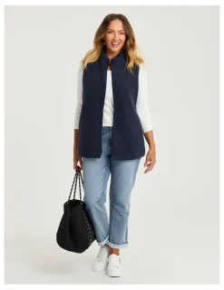 Taking Shape Teddy Vest Mid Blue