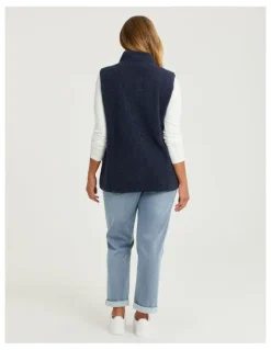 Taking Shape Teddy Vest Mid Blue