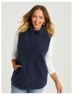Taking Shape Teddy Vest Mid Blue