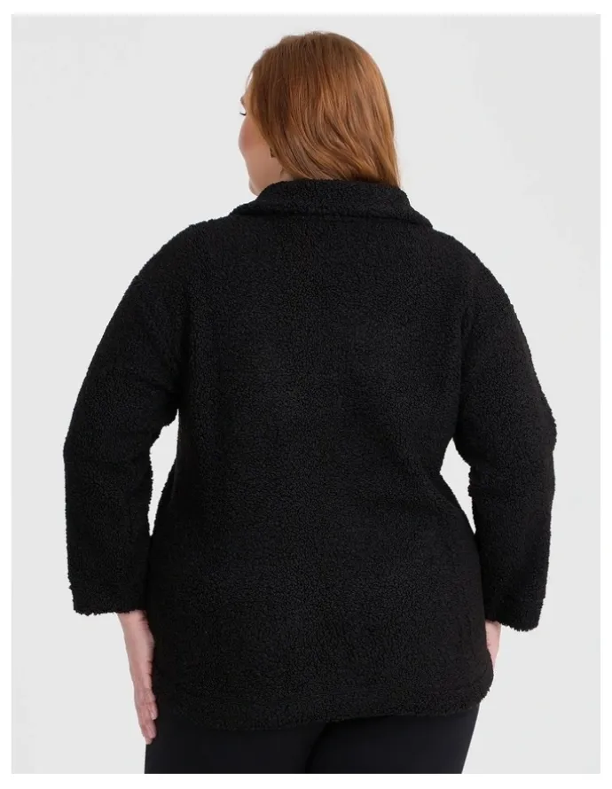Taking Shape Teddy Zip Through Jacket Black