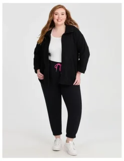 Taking Shape Teddy Zip Through Jacket Black