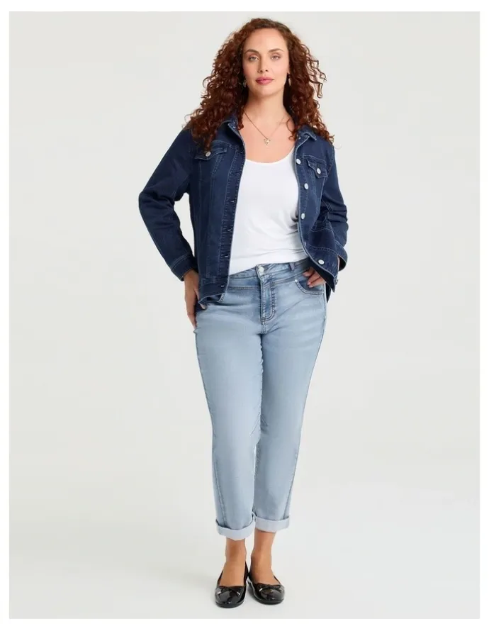 Taking Shape The Signature Denim Jacket Mid Indigo