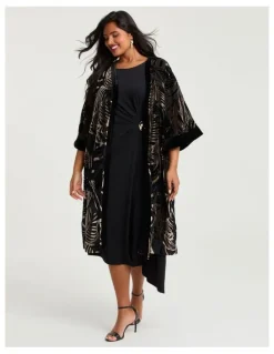 Taking Shape Abby Crepe Knit Dinner Dress Black
