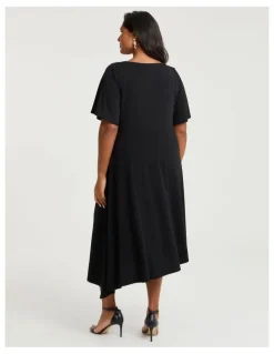 Taking Shape Abby Crepe Knit Dinner Dress Black