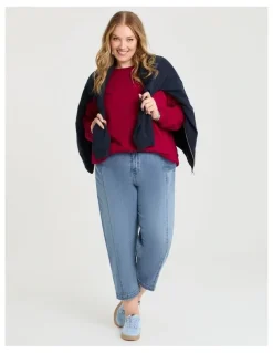 Taking Shape Boyfriend Tunic Sweat in Ruby Red