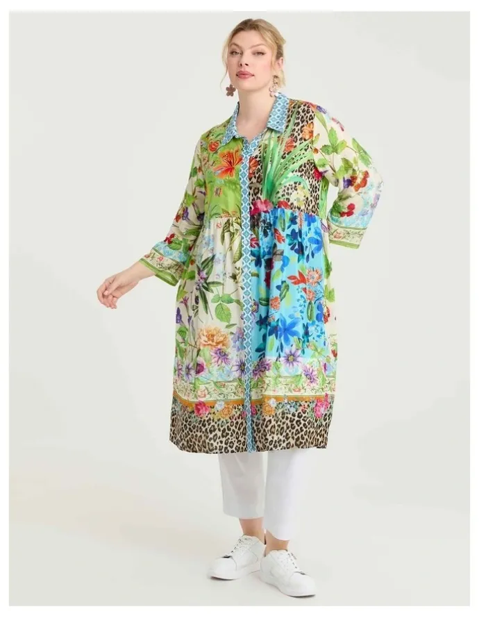 Taking Shape Natural Astrid Shirt Dress Print