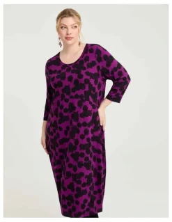 Taking Shape Natural Gia Spot Dress Deep Orchid Spot