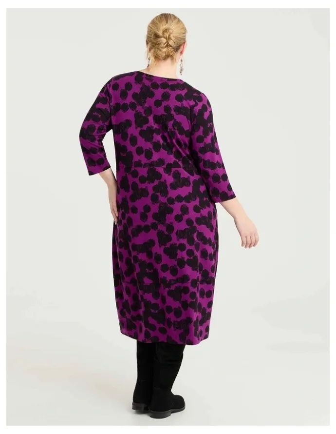 Taking Shape Natural Gia Spot Dress Deep Orchid Spot