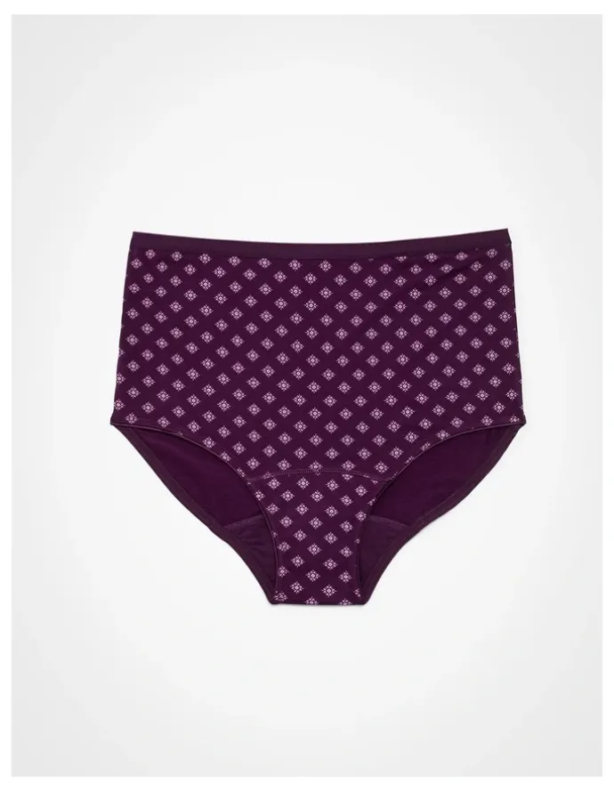 Taking Shape Period Undies Moderate Deep Purple Print