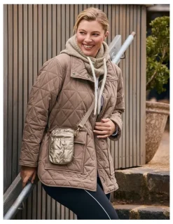 Taking Shape Quilted Puffer Jacket Mocha