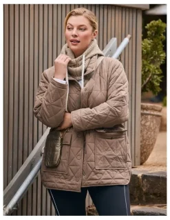 Taking Shape Quilted Puffer Jacket Mocha