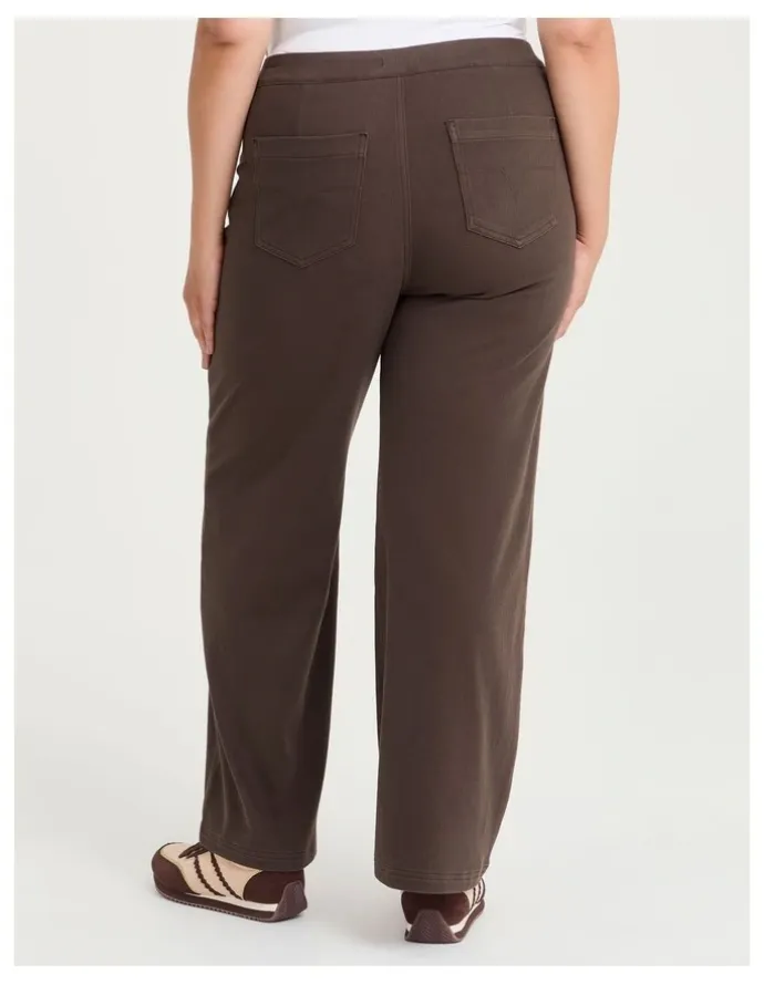 Taking Shape The Travel Wide Leg Jean Dark Cocoa