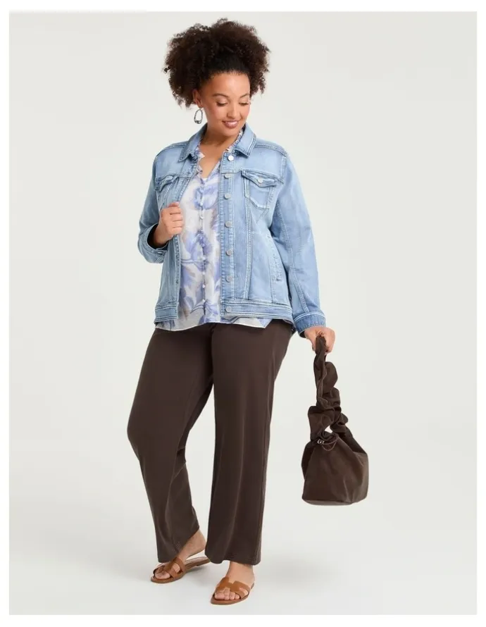 Taking Shape The Travel Wide Leg Jean Dark Cocoa