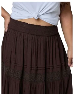 The Poetic Gypsy True Faith Maxi Skirt in Brown