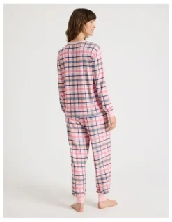The Pyjama Foundation x Myer Cozy PJ Set in Pink Check Print