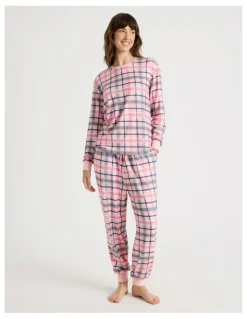 The Pyjama Foundation x Myer Cozy PJ Set in Pink Check Print