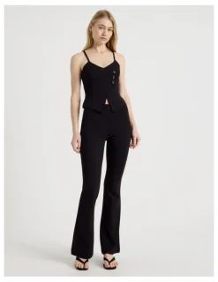 There After Asymmetric Singlet Vest in Jet Black