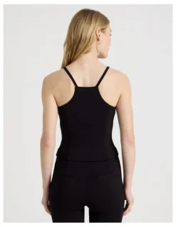 There After Asymmetric Singlet Vest in Jet Black