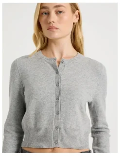 There After Button Through Cardigan in Grey Marle