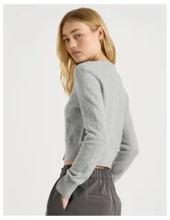 There After Button Through Cardigan in Grey Marle