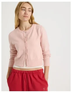 There After Button Through Cardigan in Pink