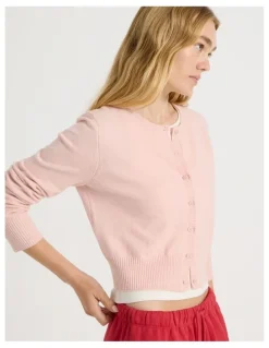 There After Button Through Cardigan in Pink