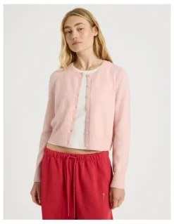 There After Button Through Cardigan in Pink