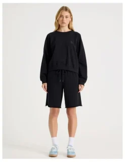 There After Crew Neck Raglan Jumper in Black
