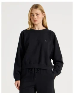 There After Crew Neck Raglan Jumper in Black