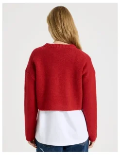 There After Crew Sweater in Red