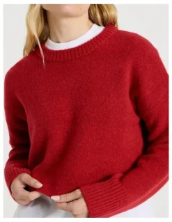 There After Crew Sweater in Red