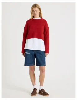 There After Crew Sweater in Red