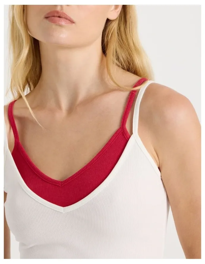 There After Double Layer Cami in White