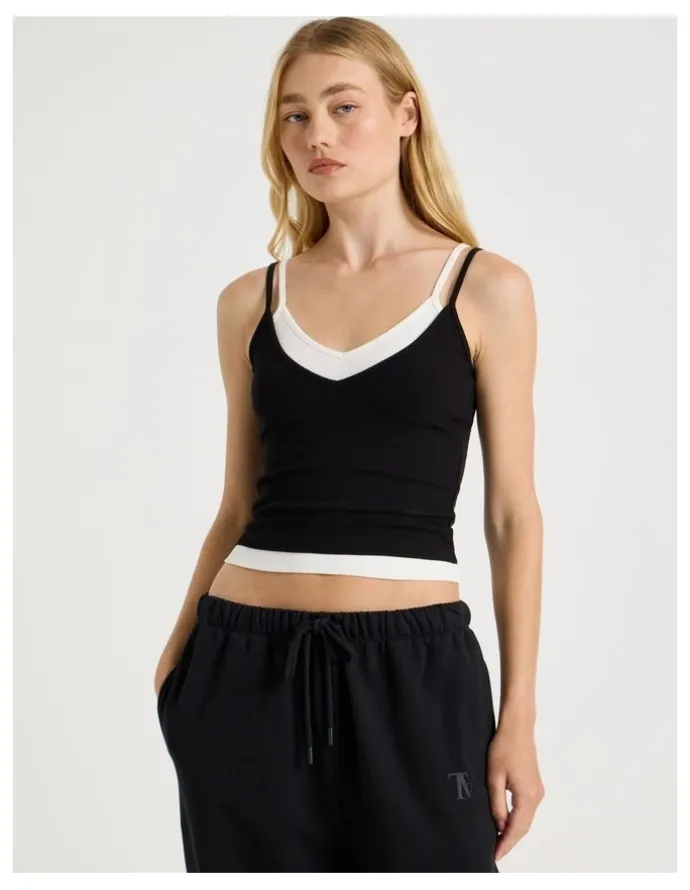 There After Double Layer Cami in Black